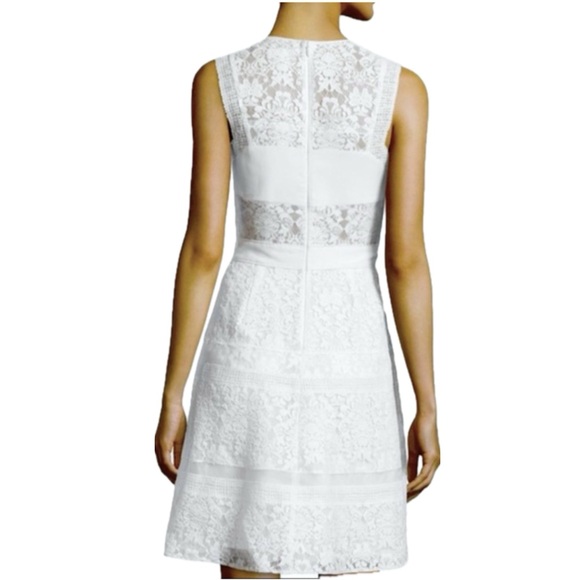 Rebecca Taylor White Silk Layered Effect Floral Lace Combo Dress - Size 8 - Picture 3 of 15